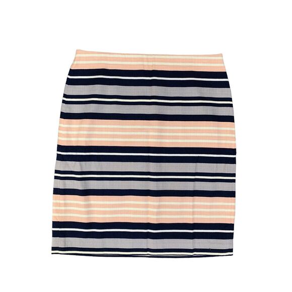 Ann Taylor Skirt Womens 8 Multi Striped Pencil Knee Length Back Zip Lined Woven - Picture 1 of 14